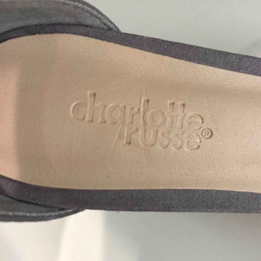 PARIS-02G Charlotte Russe Grey Faux Suede Platform Heeled Sandals Size 7 - Picture 9 of 10